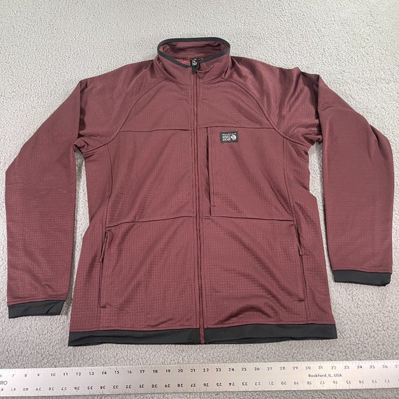 Mountain Hardwear Other - Mountain Hardwear Jacket Mens Size Large Full Zip Fleece Wine Color Outdoor Coat